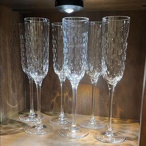 Wedgewood Martha Stuart Crystal Shower Champagne Flutes (6)